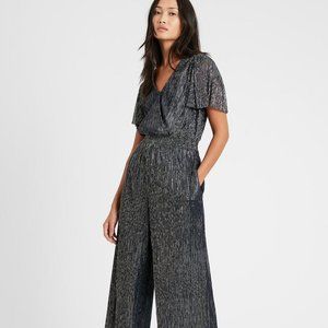 Banana Republic Metallic Cropped Jumpsuit Large.